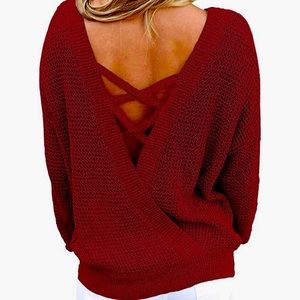 Criss Cross V Back Sweaters for Women